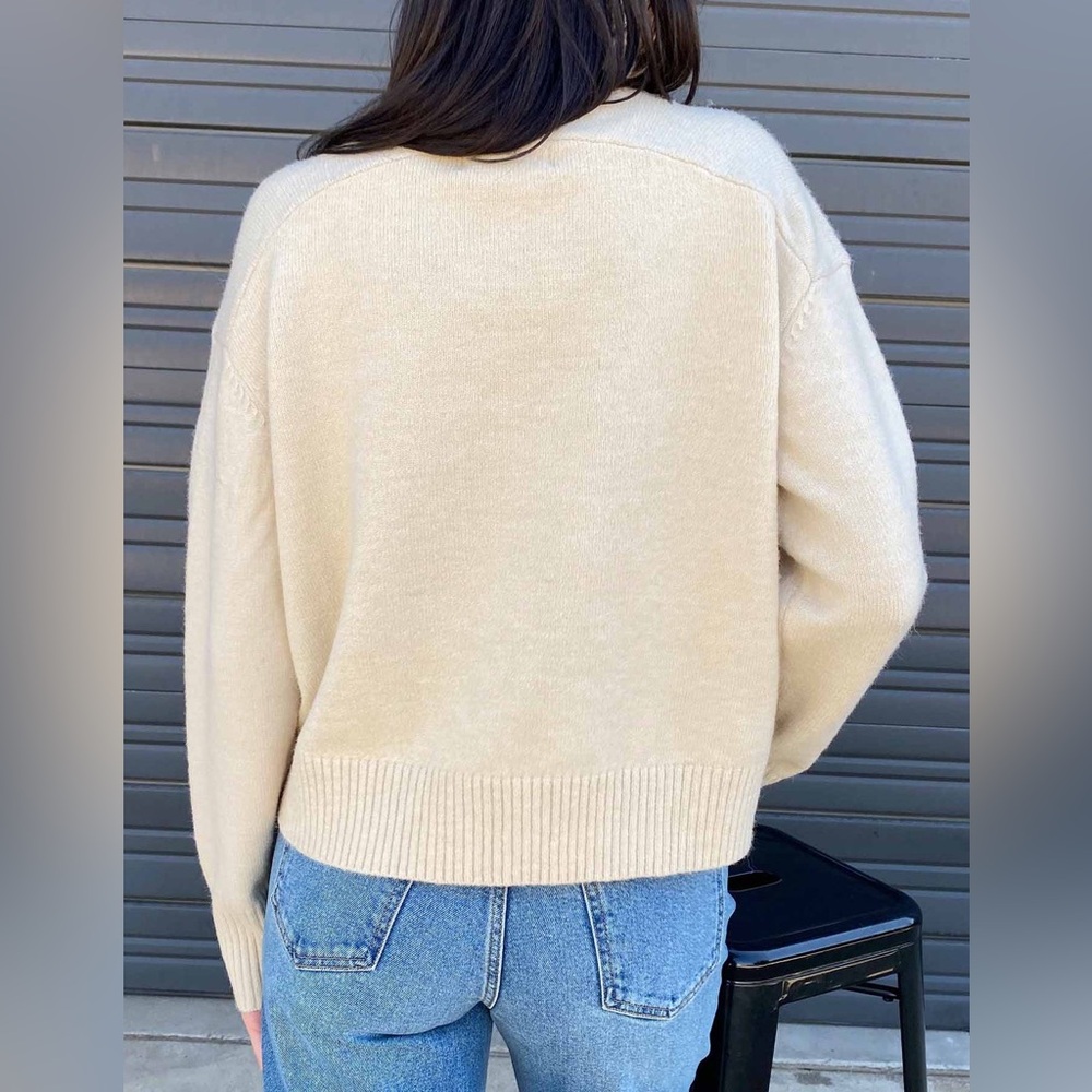 NWT FOR THE REPUBLIC Fuzzy Mock Neck Sweater - Picture 3 of 5